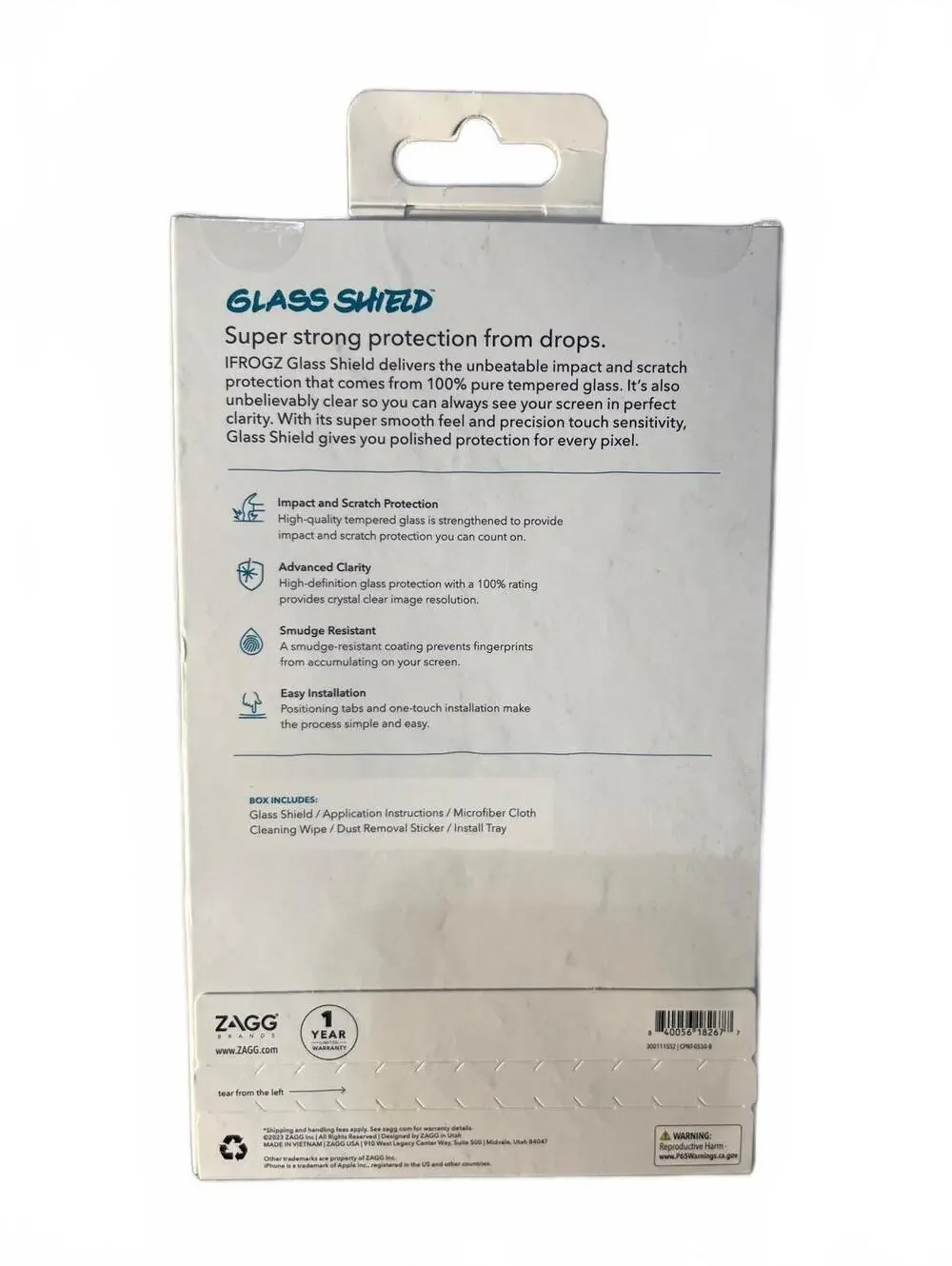 ZAGG Tempered Glass Screen Protector for iPhone 15 Plus IFROGZ Glass Shield New